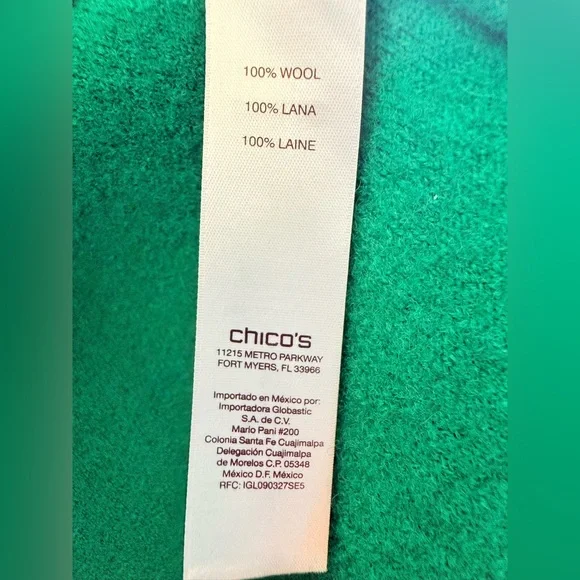 Chico's Boiled Wool Addison Cardigan Jacket Size 1 - Picture 6 of 7